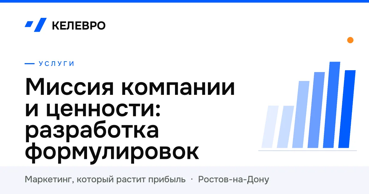 Миссия компании и ценности: разработка формулировок Миссия компании и ценности: разработка формулировок
