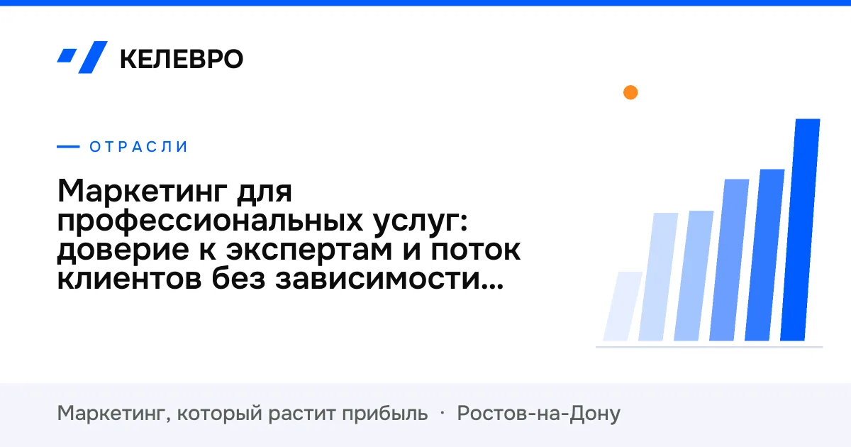 Маркетинг для профессиональных услуг: доверие к экспертам и поток клиентов без зависимости от партнёров