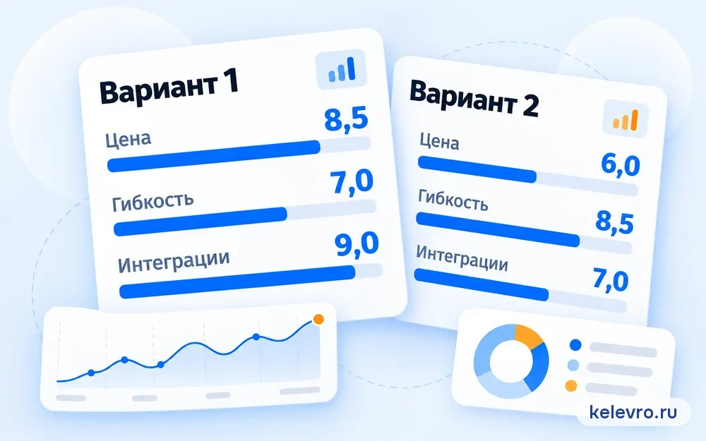 Сравнение двух вариантов CRM по цене, гибкости и интеграциям