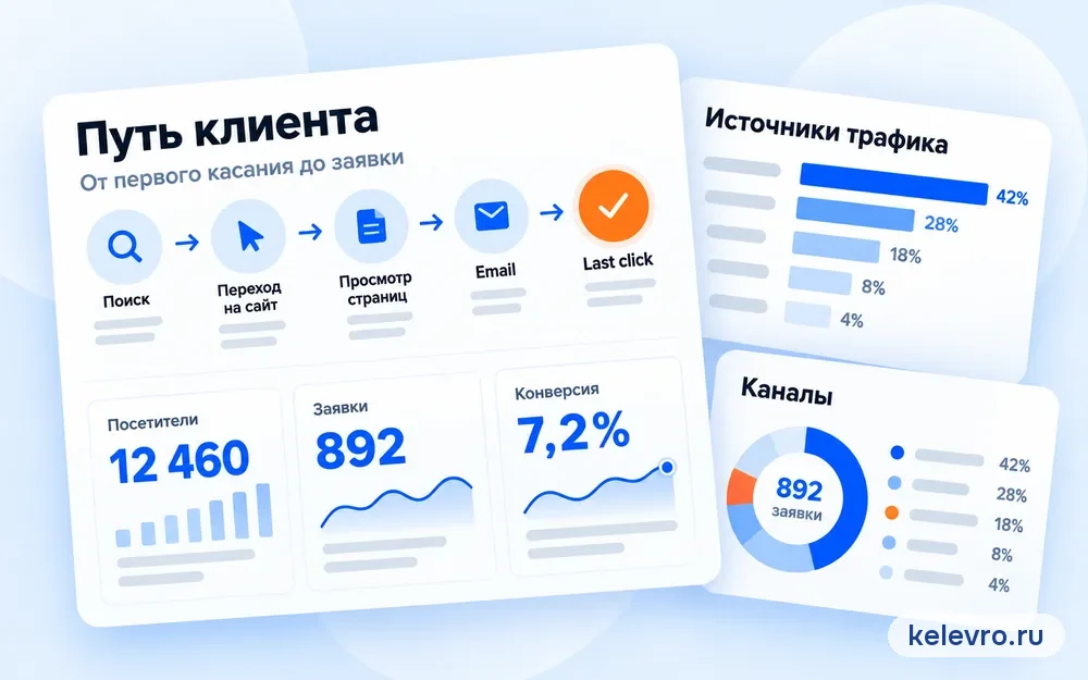 Путь клиента: источники трафика, заявки и конверсия