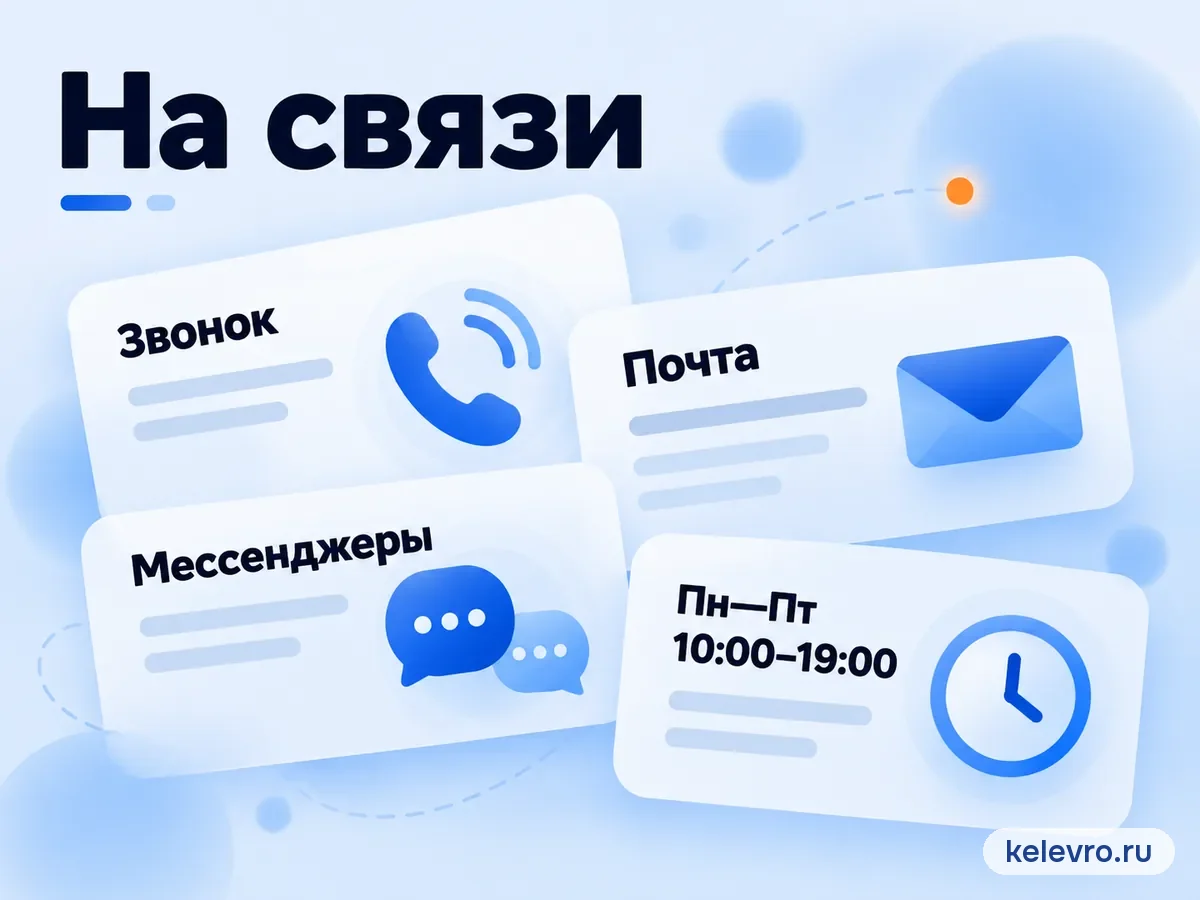 Звонок, почта, мессенджеры и режим работы: способы связаться с КЕЛЕВРО
