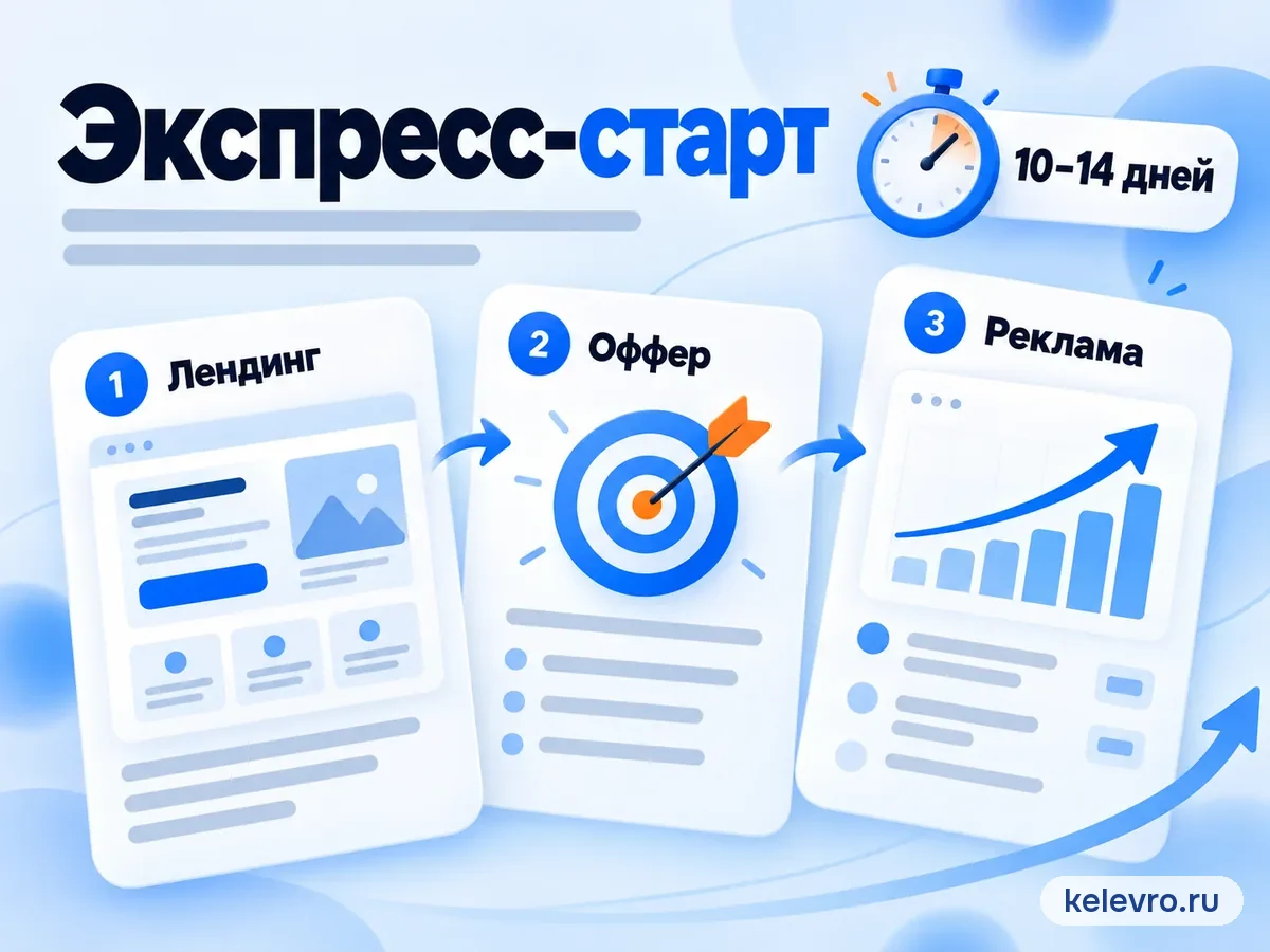 Экспресс-старт за 10–14 дней: лендинг, оффер, реклама